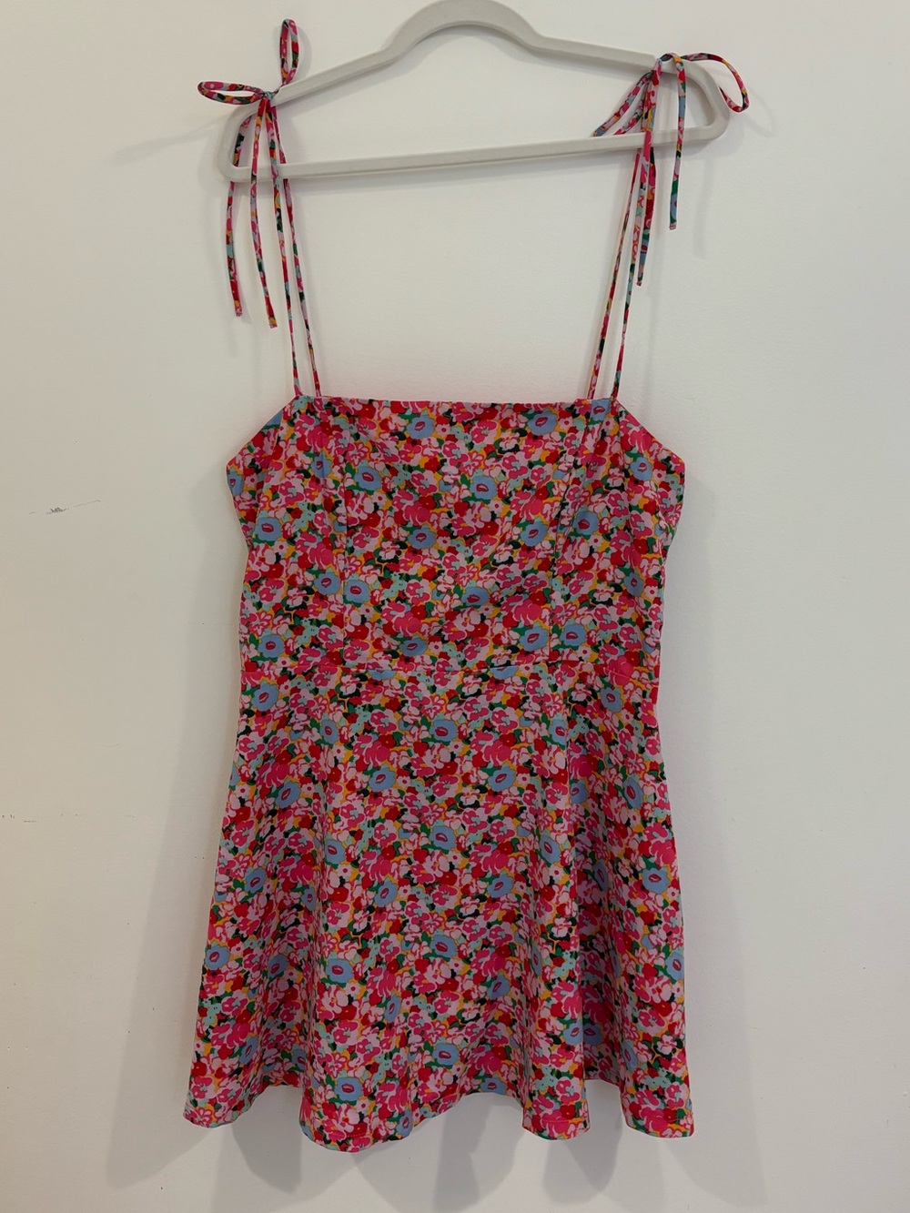 Princess Polly Pink Floral Tie Strap Mini Dress